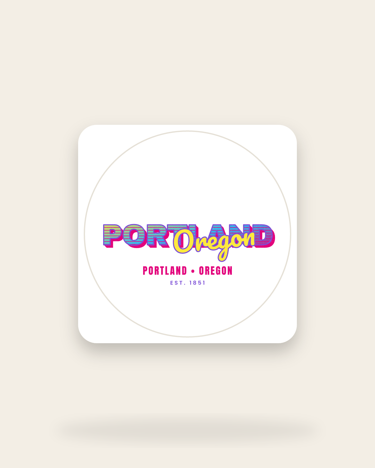 Portland Music TV Kiss-Cut Sticker in White