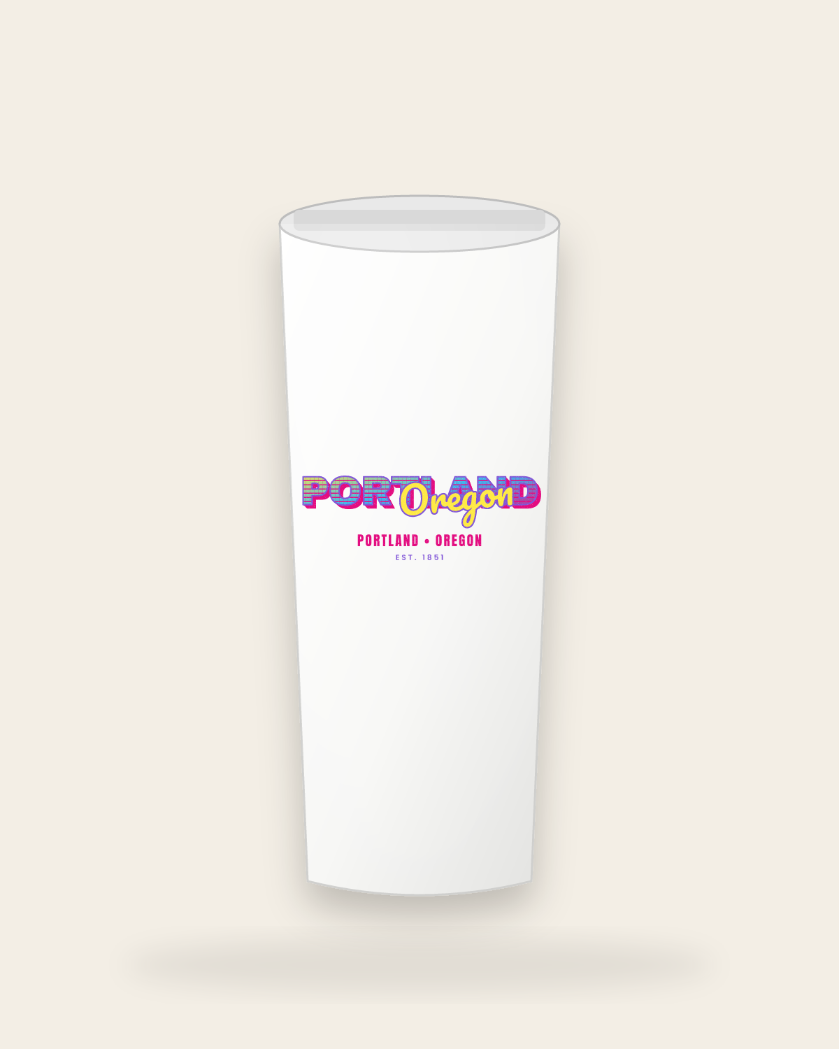 Portland Music TV Insulated Tumbler 20oz in White