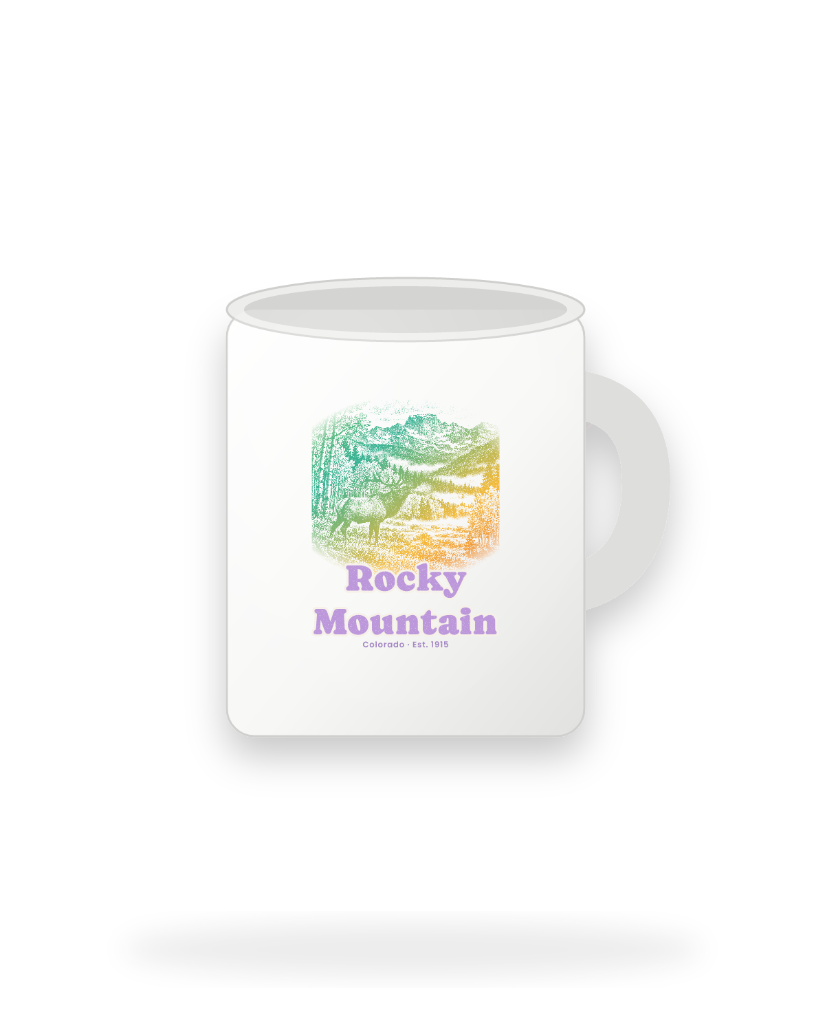 Rocky Mountain Bugling Elk Ceramic Mug 11oz in White