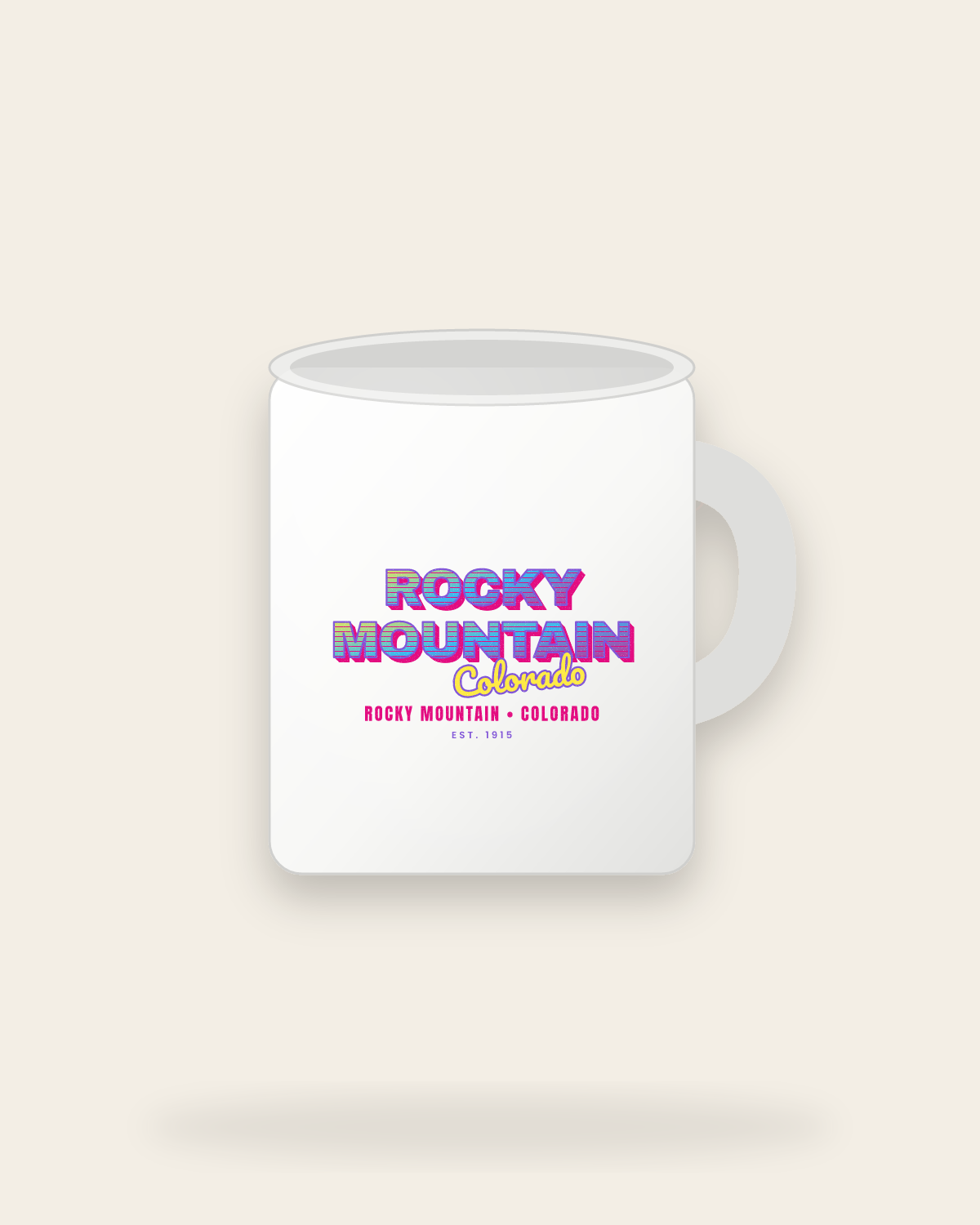 Rocky Mountain Music TV Ceramic Mug 11oz in White