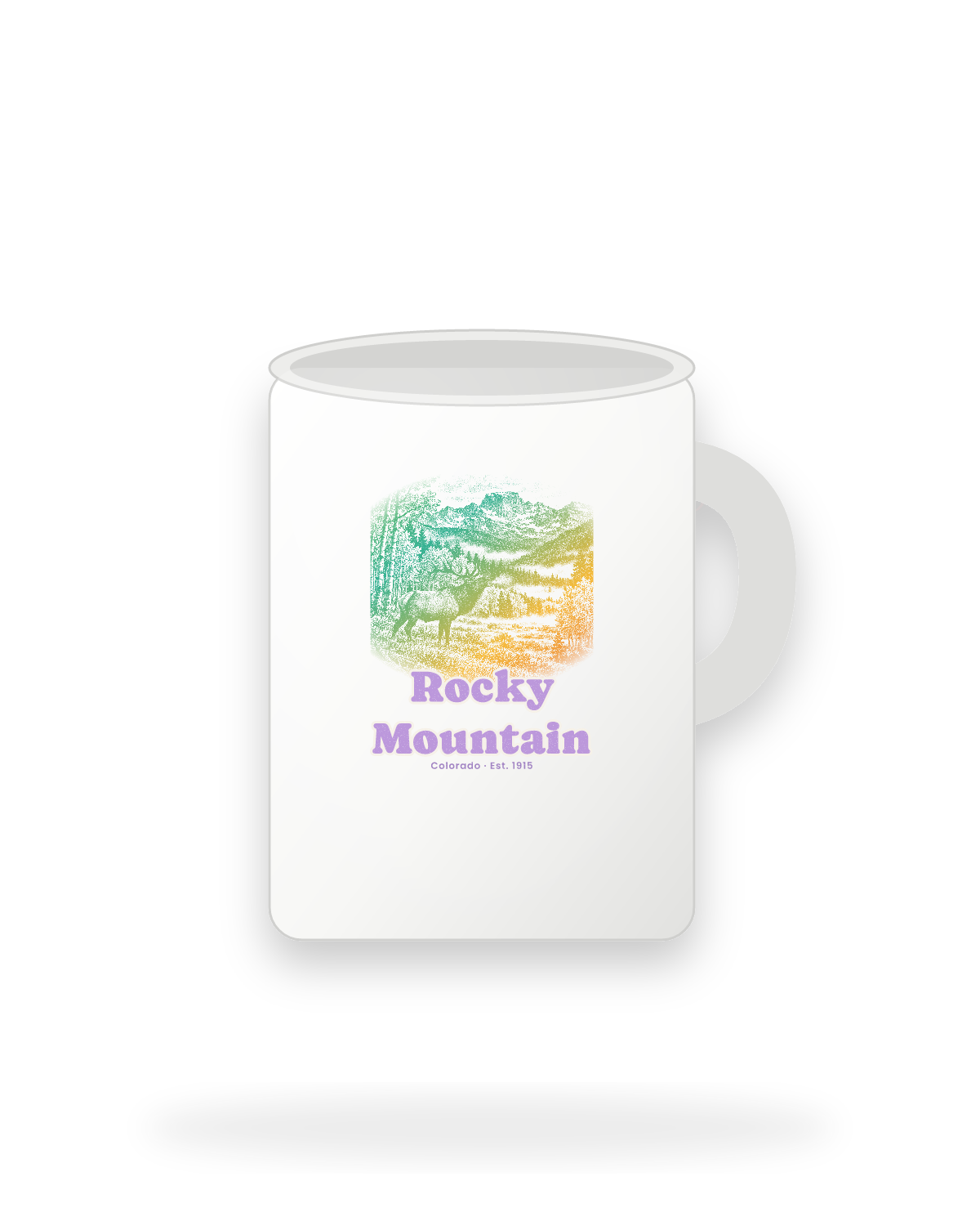 Rocky Mountain Bugling Elk Ceramic Mug 15oz in White
