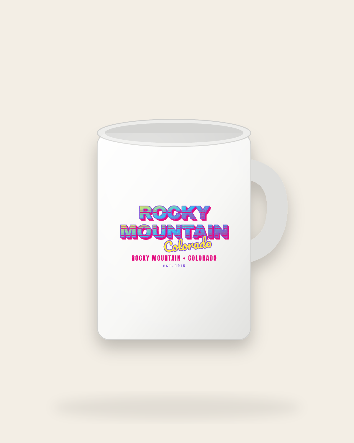 Rocky Mountain Music TV Ceramic Mug 15oz in White
