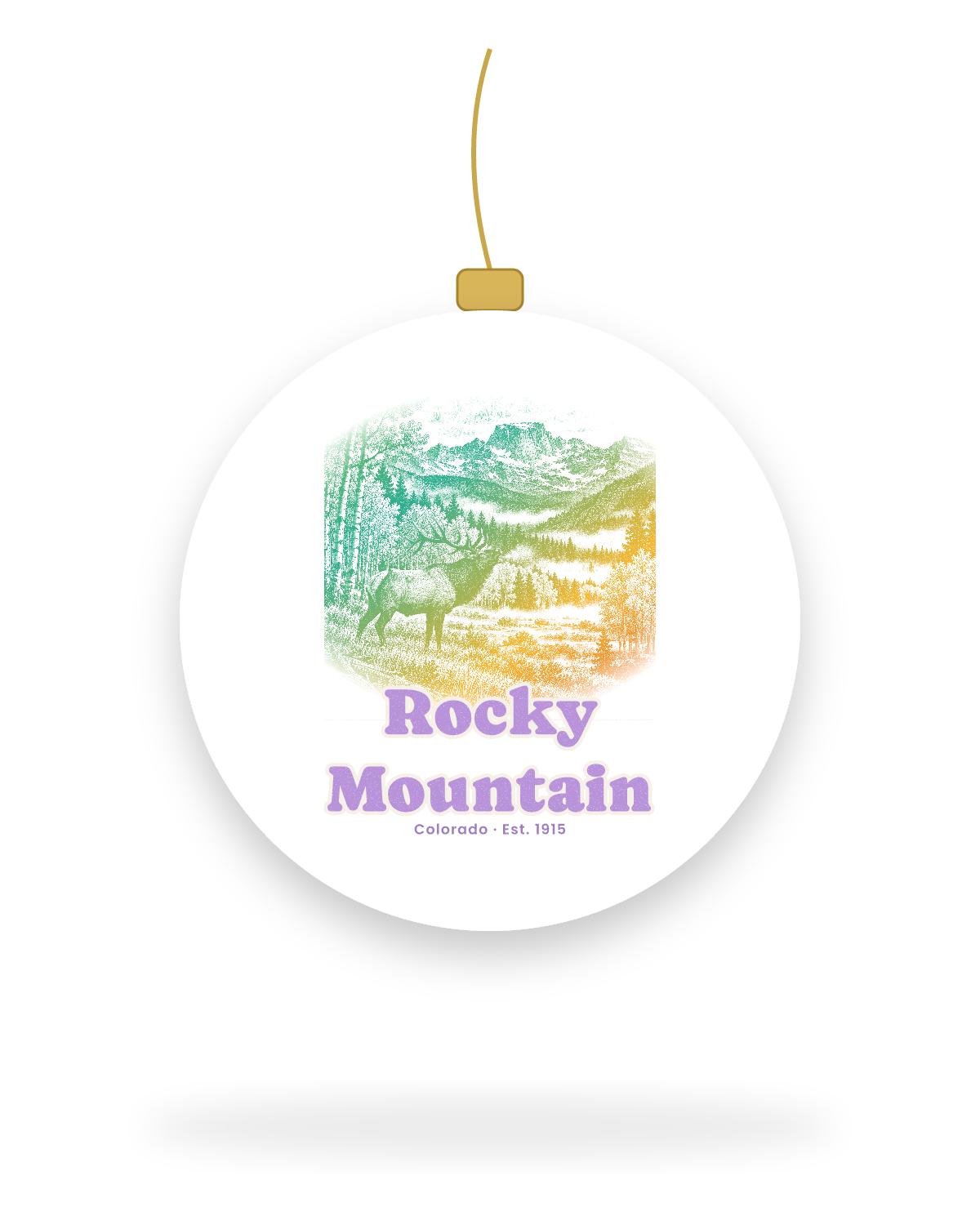 Rocky Mountain Bugling Elk Ceramic Ornament in White