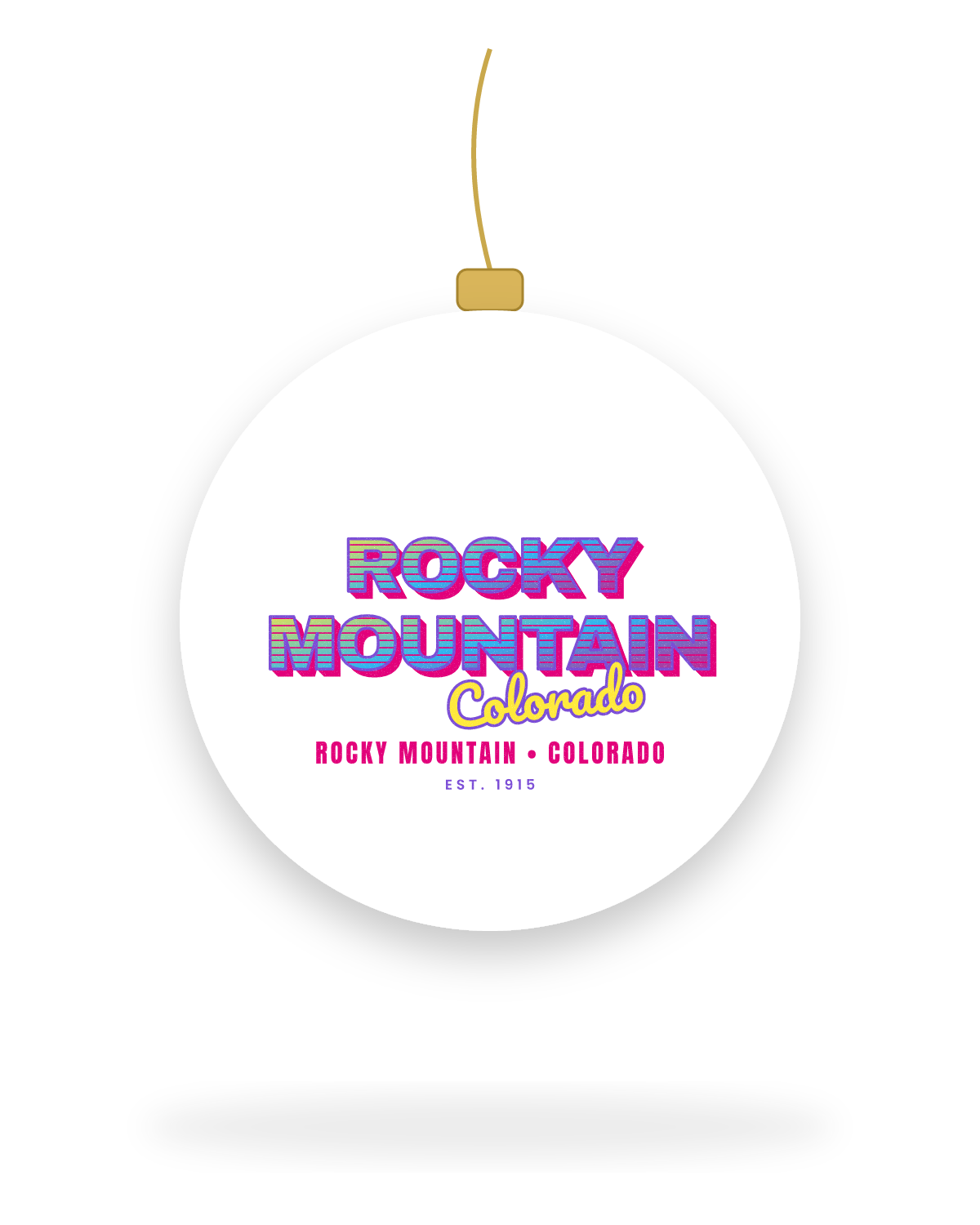 Rocky Mountain Music TV Ceramic Ornament in White