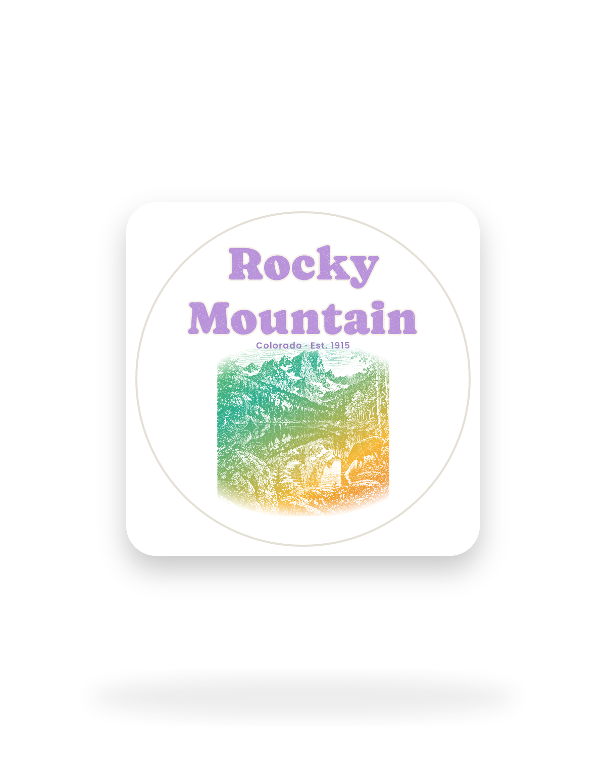 Rocky Mountain Bear Lake Kiss-Cut Sticker in White