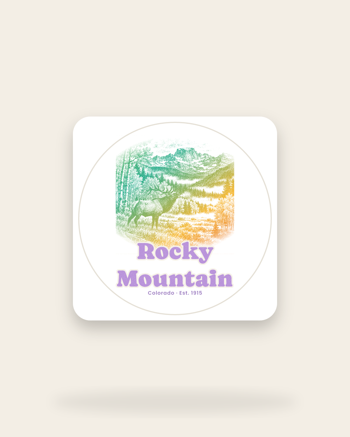 Rocky Mountain Bugling Elk Kiss-Cut Sticker in White