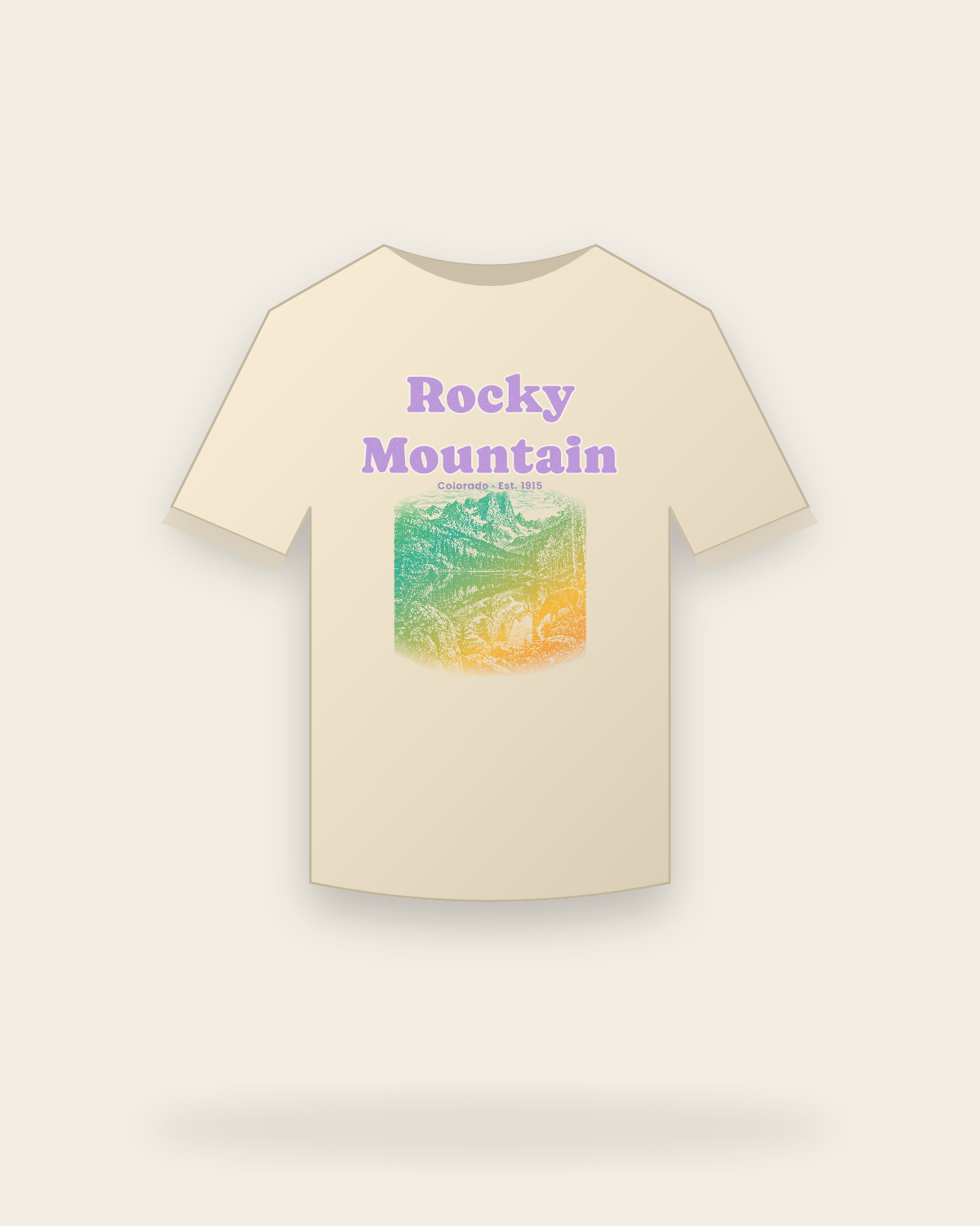 Rocky Mountain Bear Lake Organic Cotton Tee in Natural