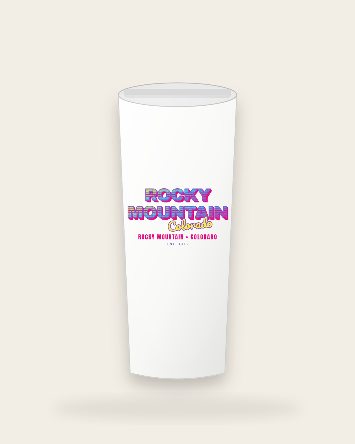 Rocky Mountain Music TV Insulated Tumbler 20oz in White