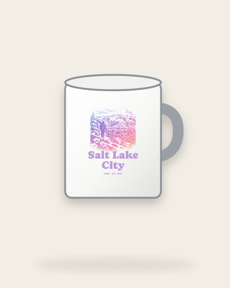 Salt Lake City Wasatch Winter Enamel Camp Mug
