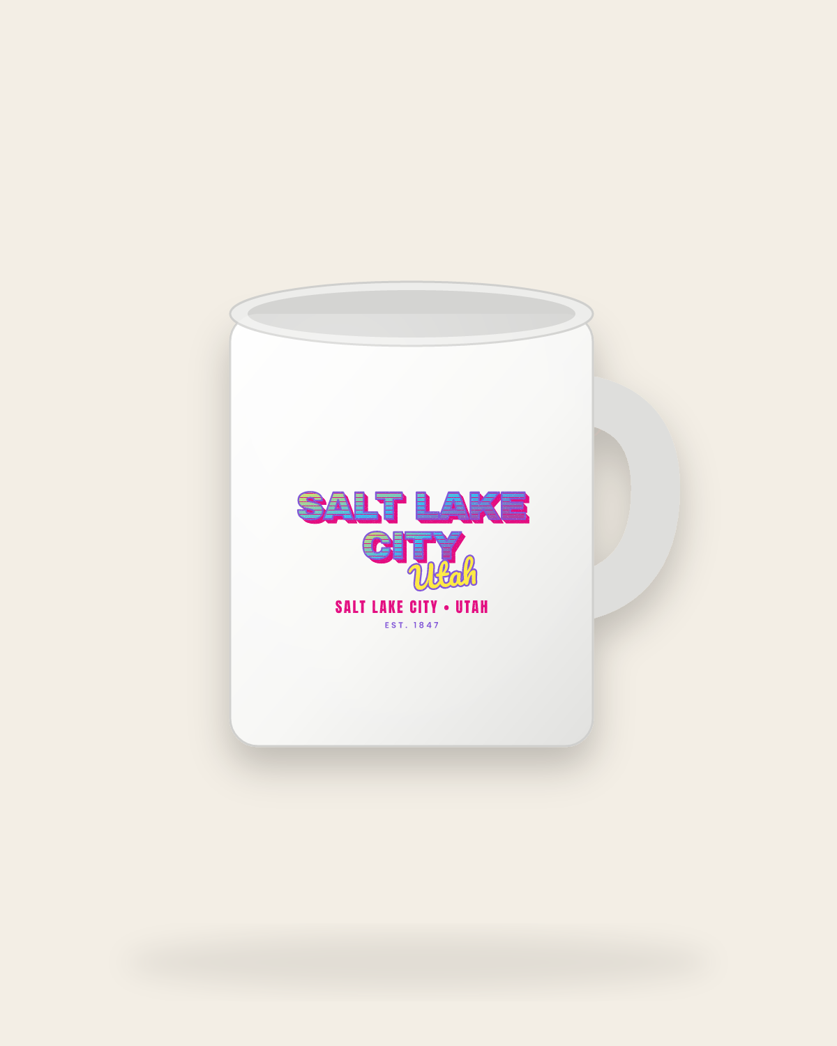 Salt Lake City Music TV Ceramic Mug 11oz in White