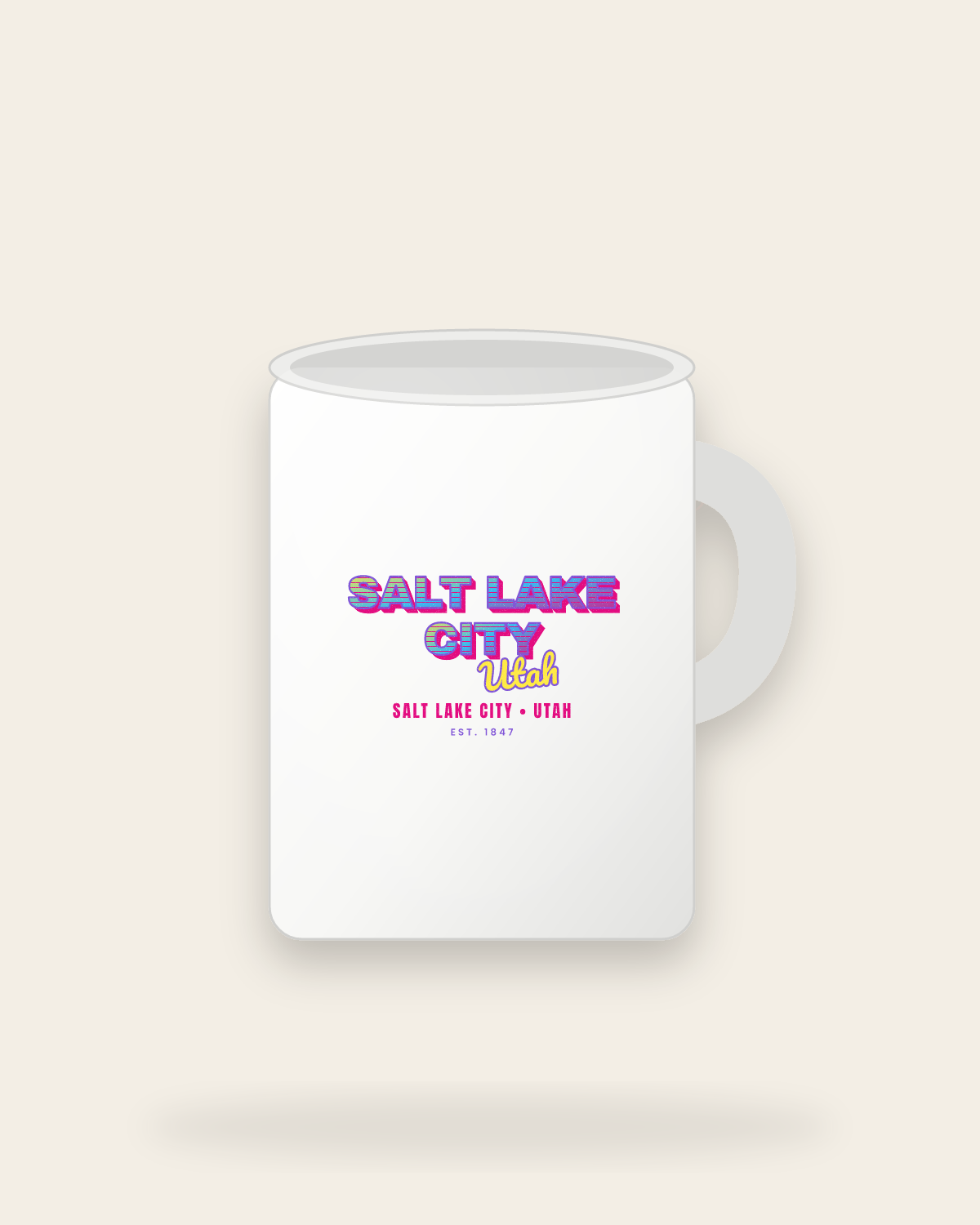 Salt Lake City Music TV Ceramic Mug 15oz in White
