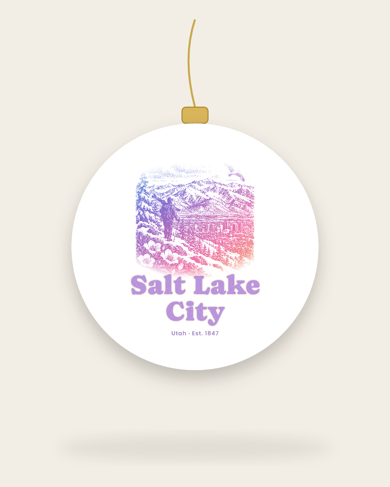 Salt Lake City Wasatch Winter Ceramic Ornament