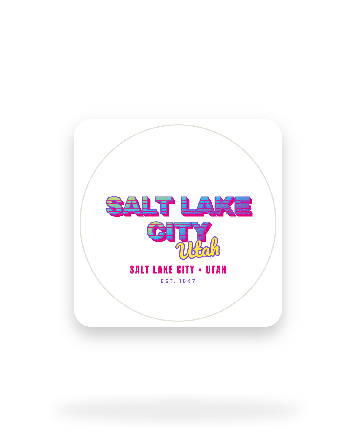 Salt Lake City Music TV Kiss-Cut Sticker in White