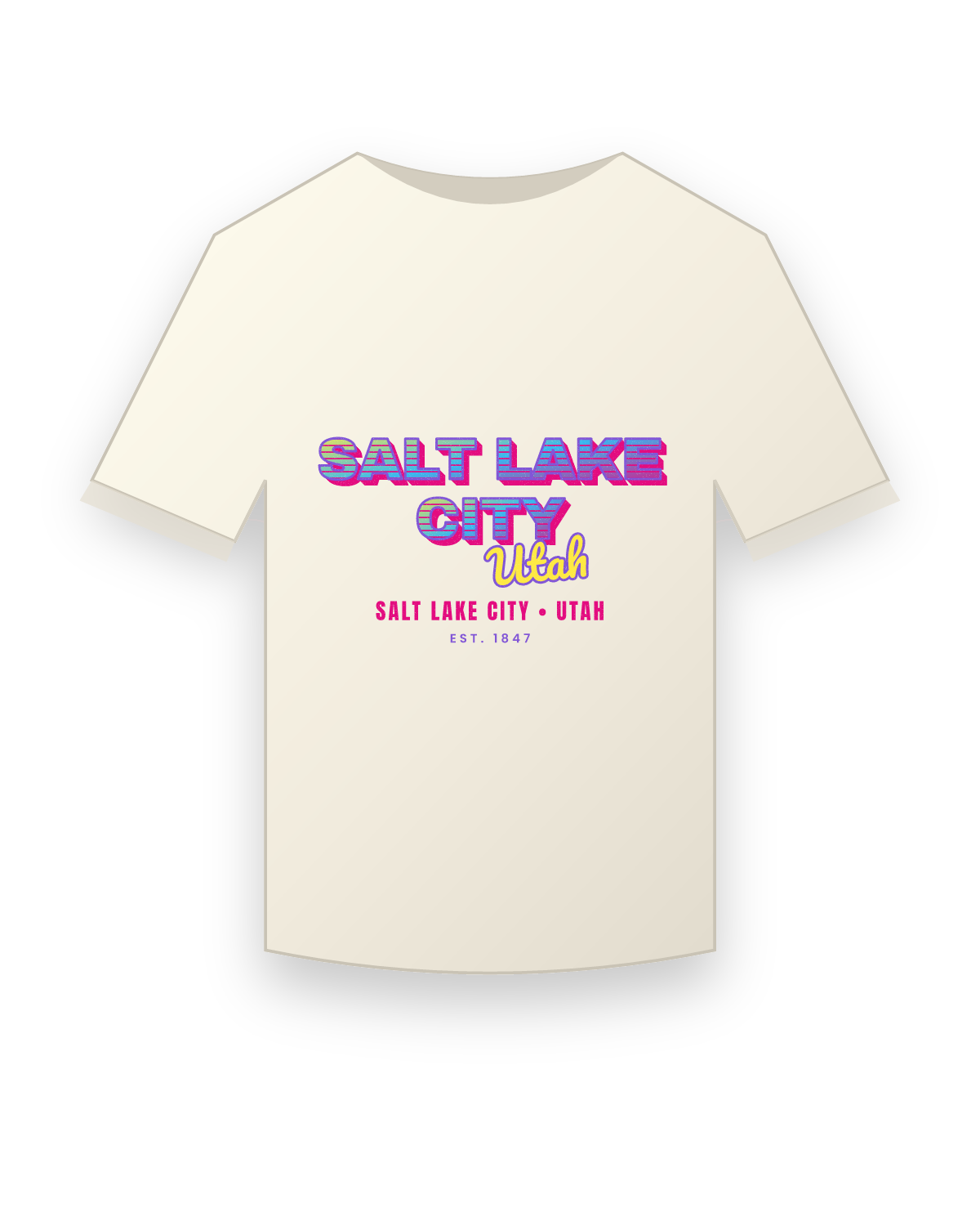 Salt Lake City Music TV Vintage Wash Tee in Ivory