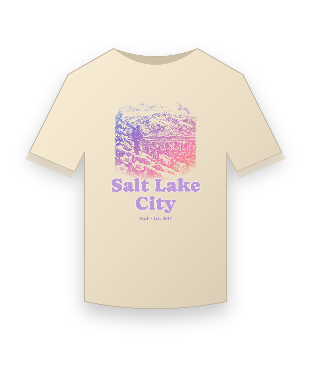 Salt Lake City, UT Wasatch Winter Classic Tee in Natural