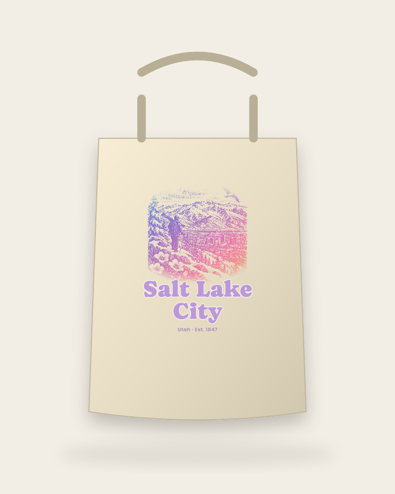 Salt Lake City Wasatch Winter Canvas Tote