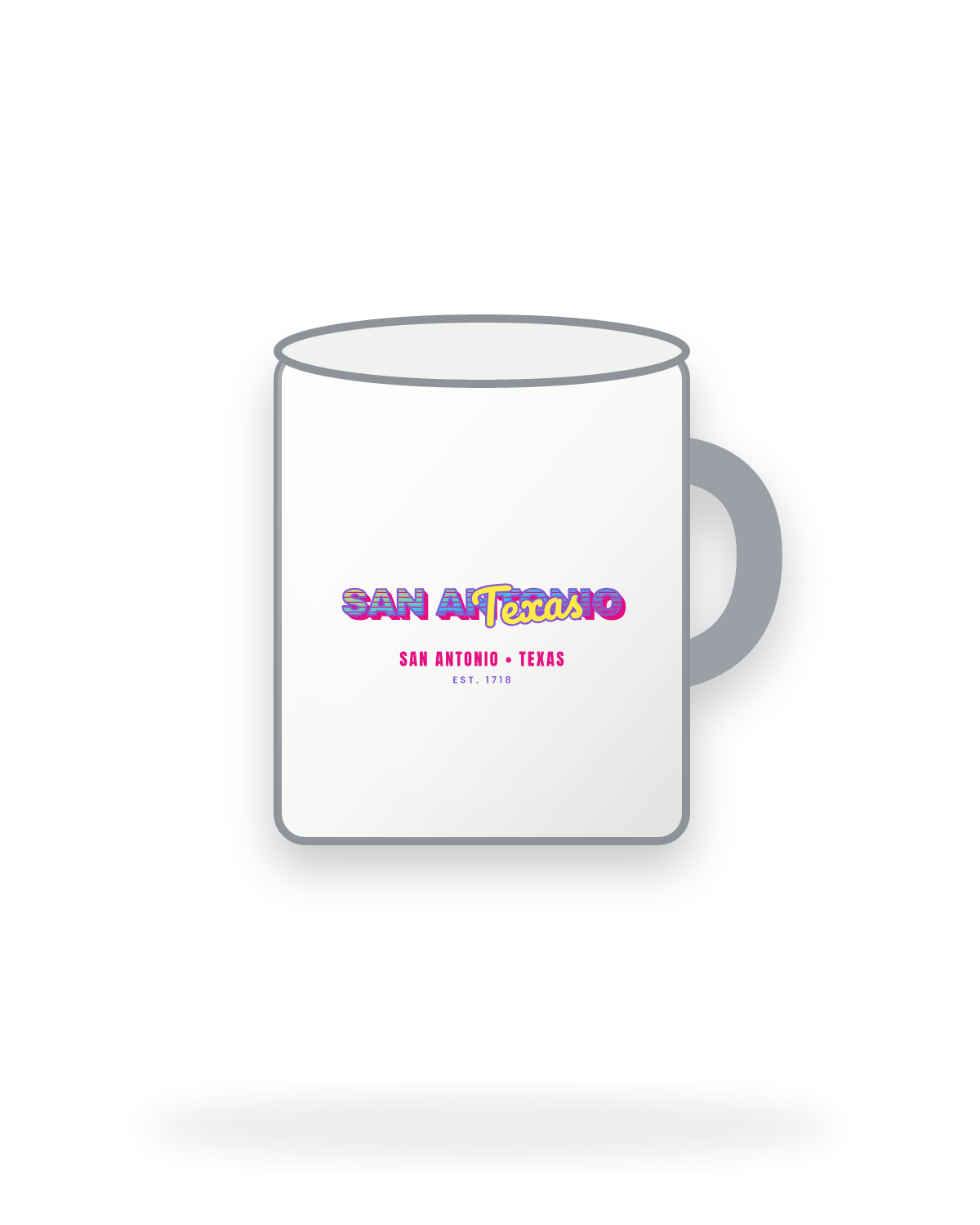 San Antonio Music TV Enamel Camp Mug in White