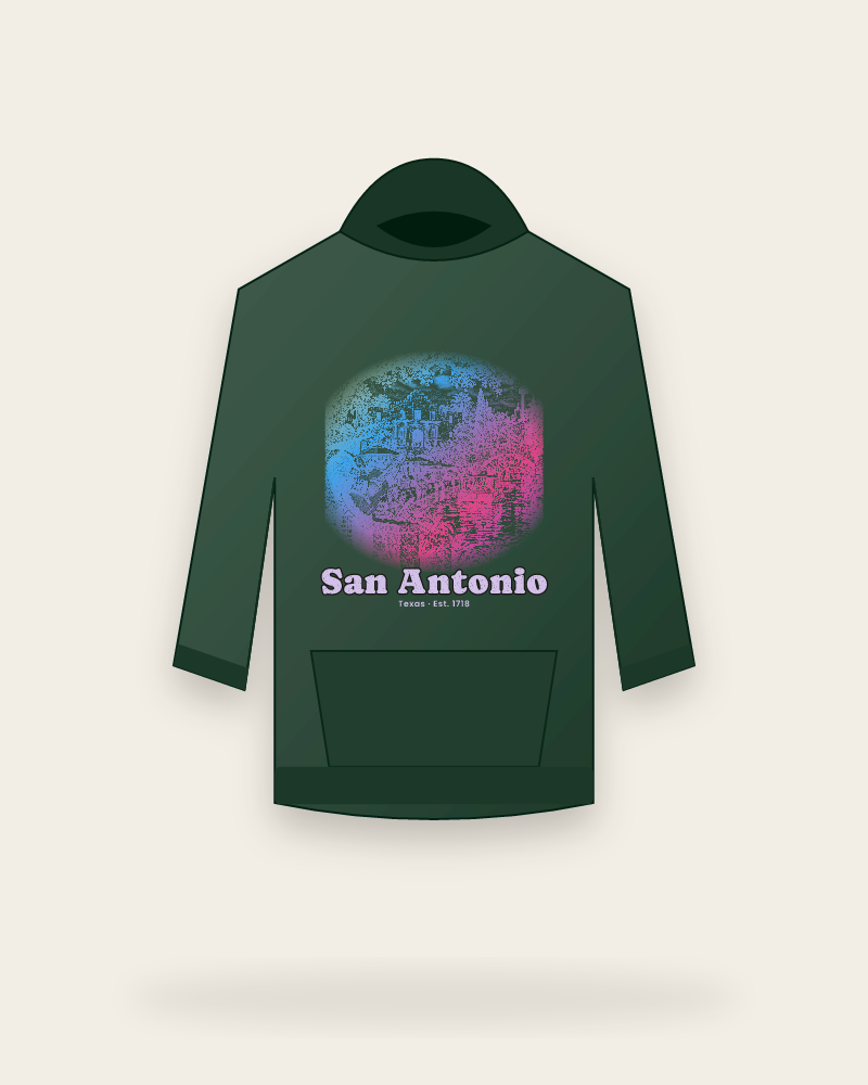 San Antonio Mission & River Walk Hooded Sweatshirt