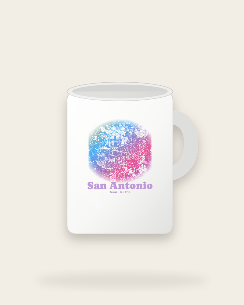 San Antonio Mission & River Walk Ceramic Mug 15oz
