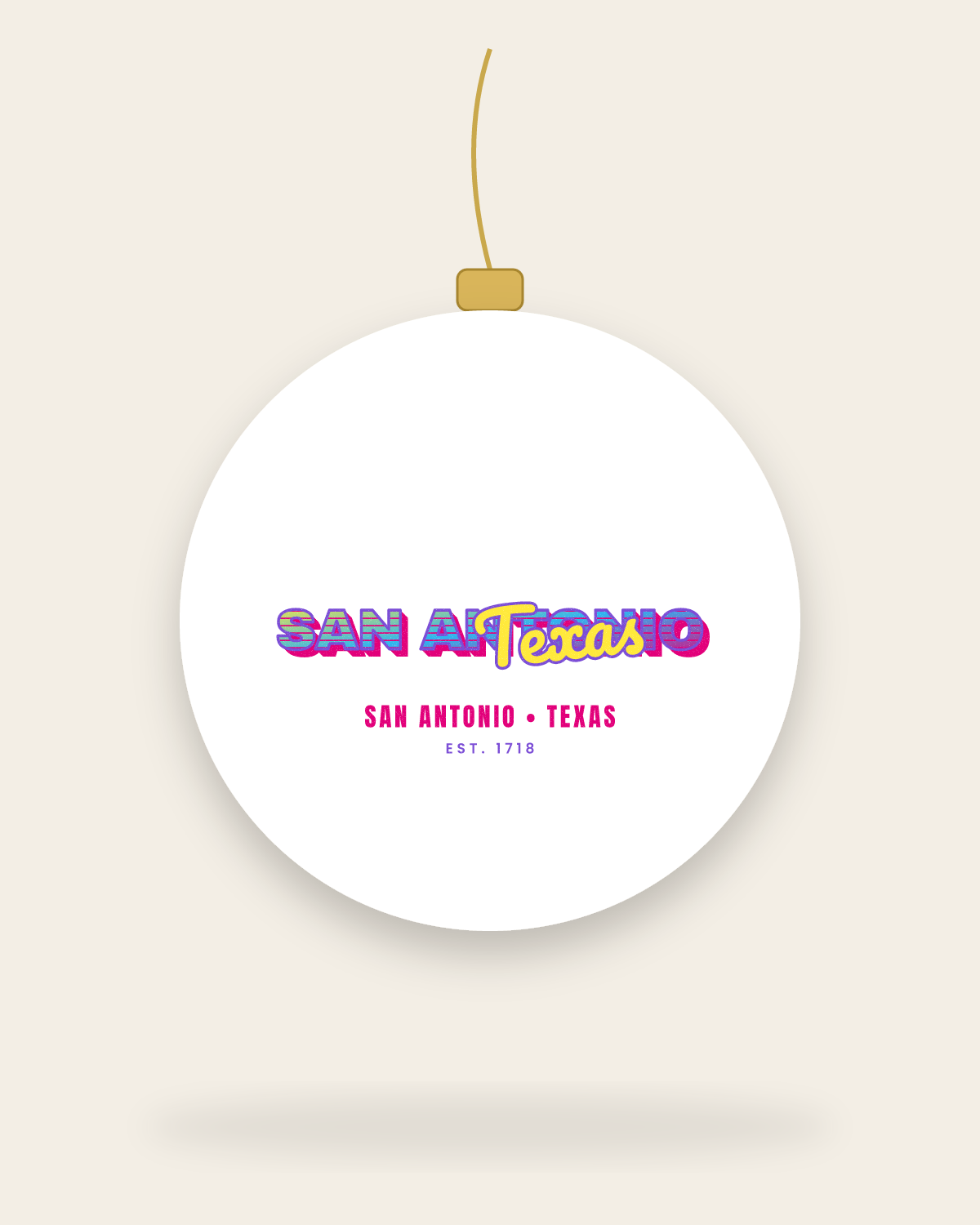 San Antonio Music TV Ceramic Ornament in White