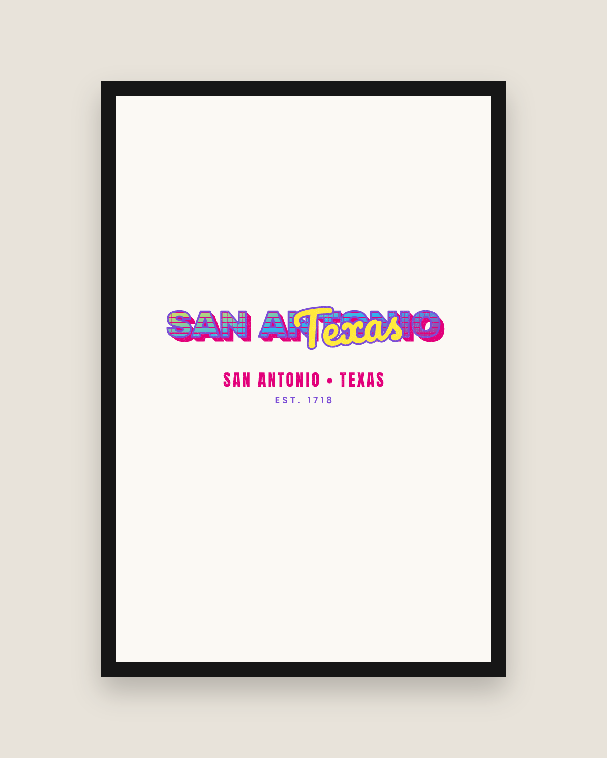 San Antonio Music TV Matte Poster in White