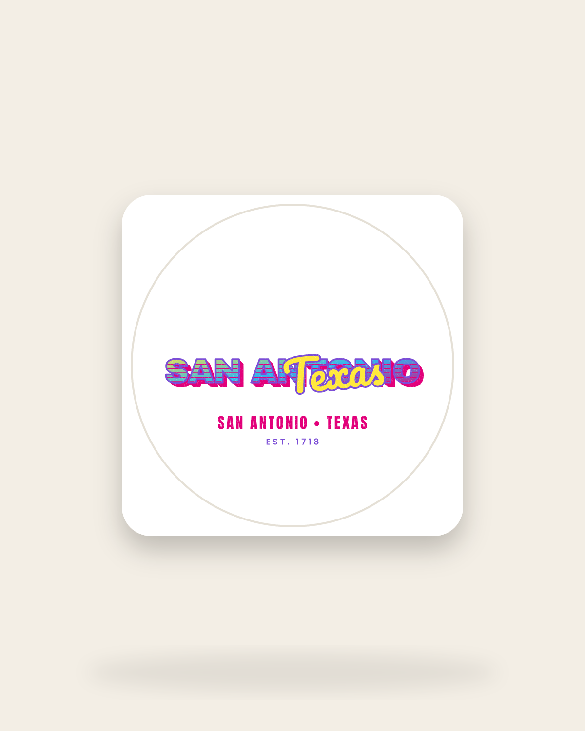 San Antonio Music TV Kiss-Cut Sticker in White