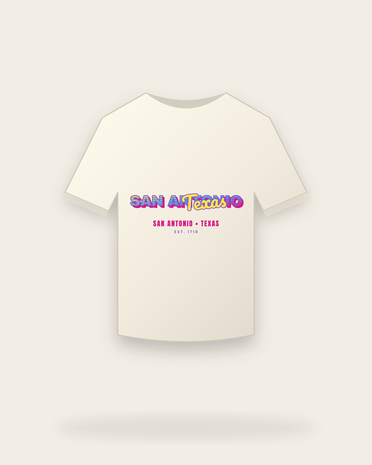 San Antonio Music TV Vintage Wash Tee in Ivory