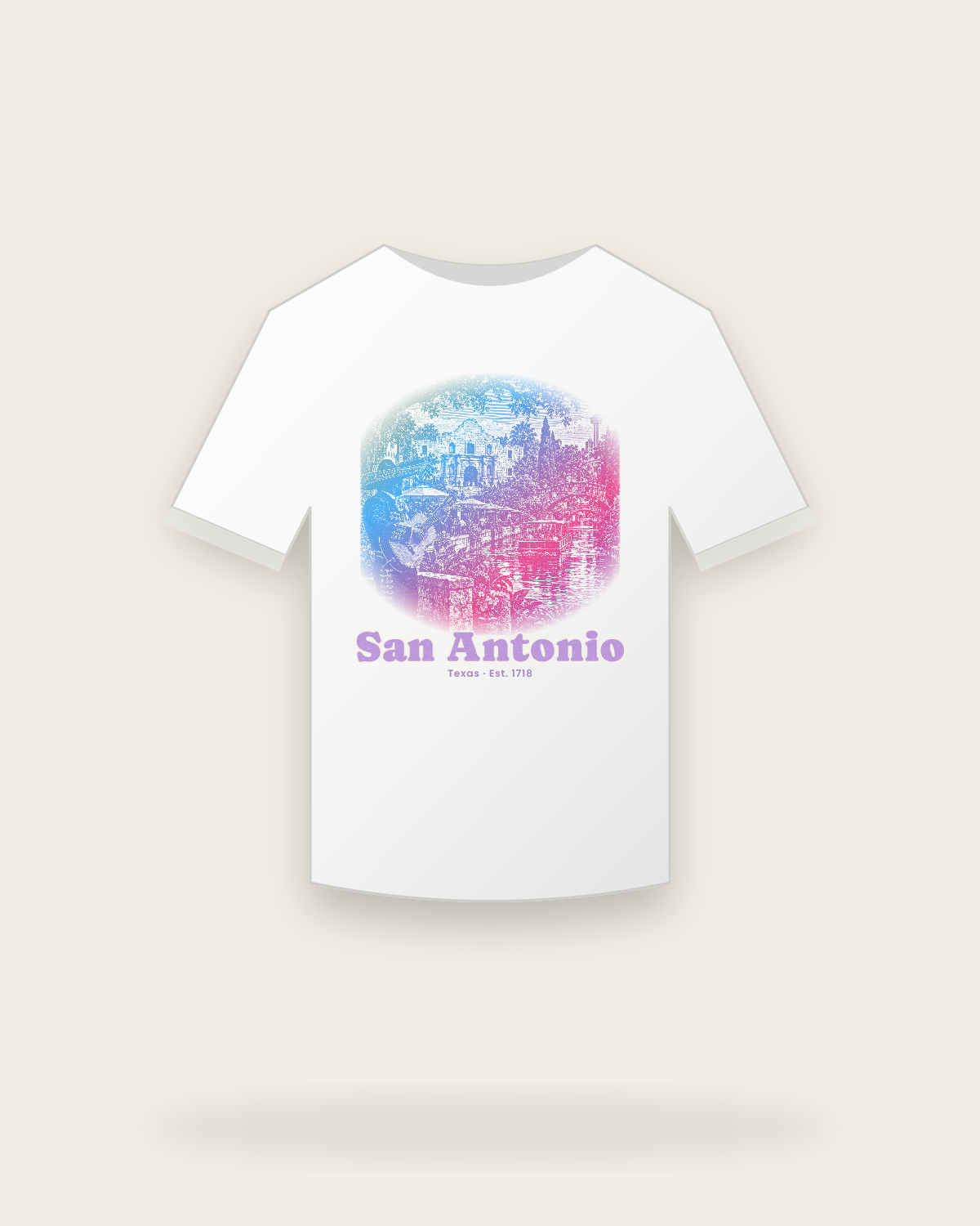 San Antonio Mission & River Walk Youth Tee in White