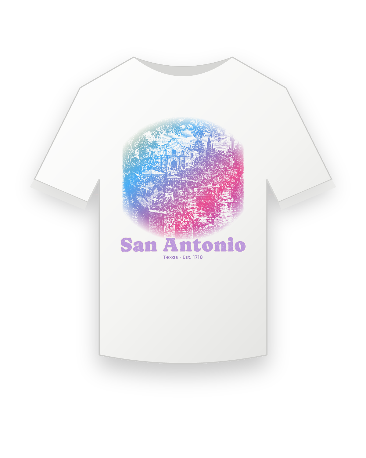 San Antonio Mission & River Walk Youth Tee in White