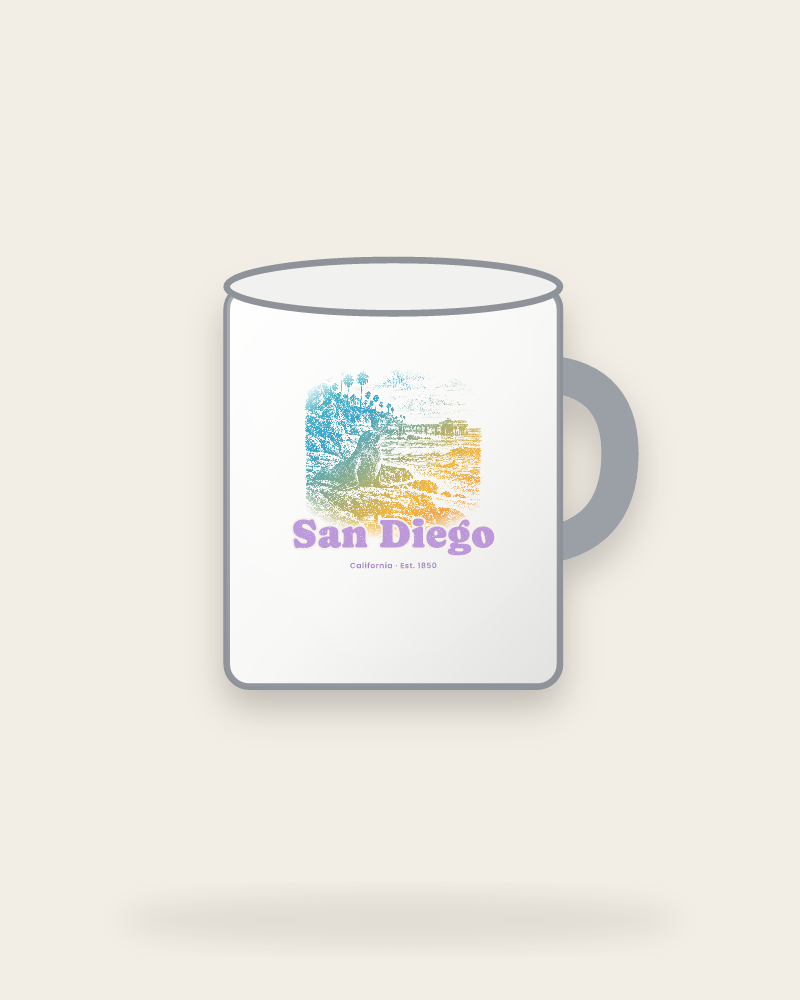San Diego La Jolla Cove Enamel Camp Mug