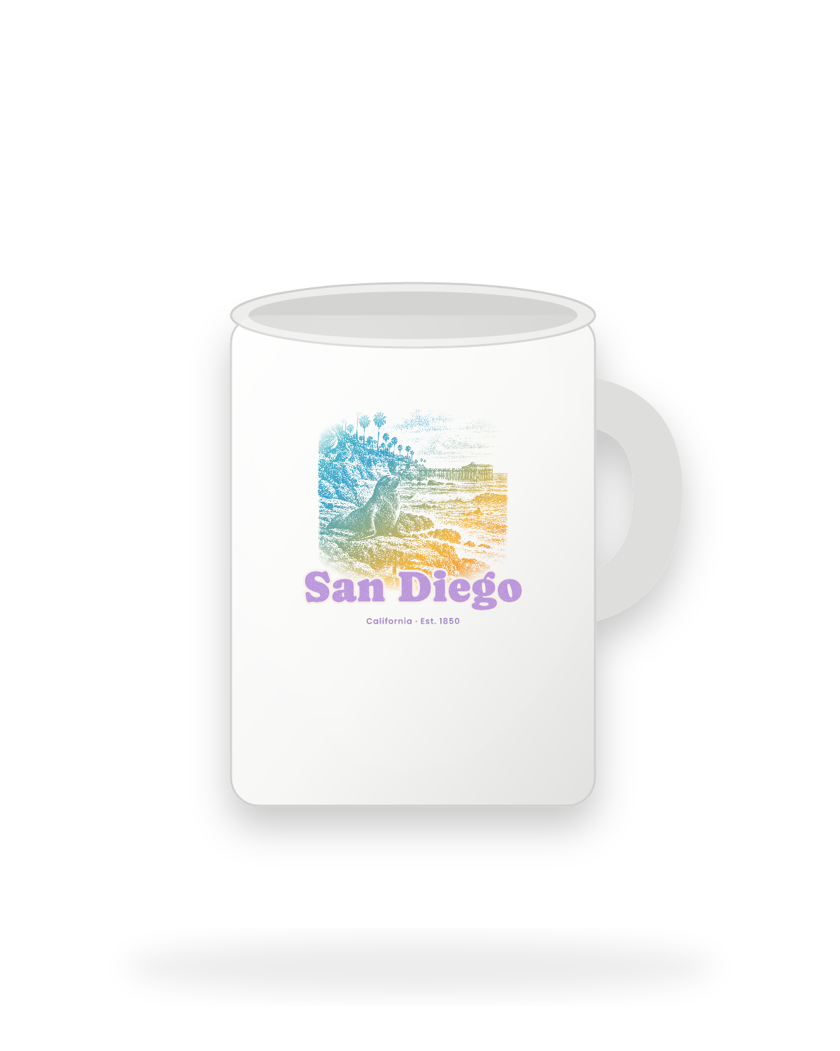 San Diego La Jolla Cove Ceramic Mug 15oz in White