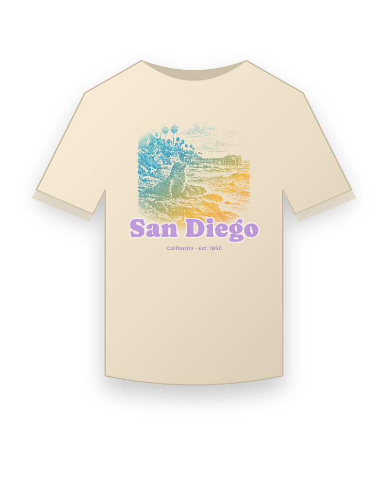 San Diego La Jolla Cove Organic Cotton Tee