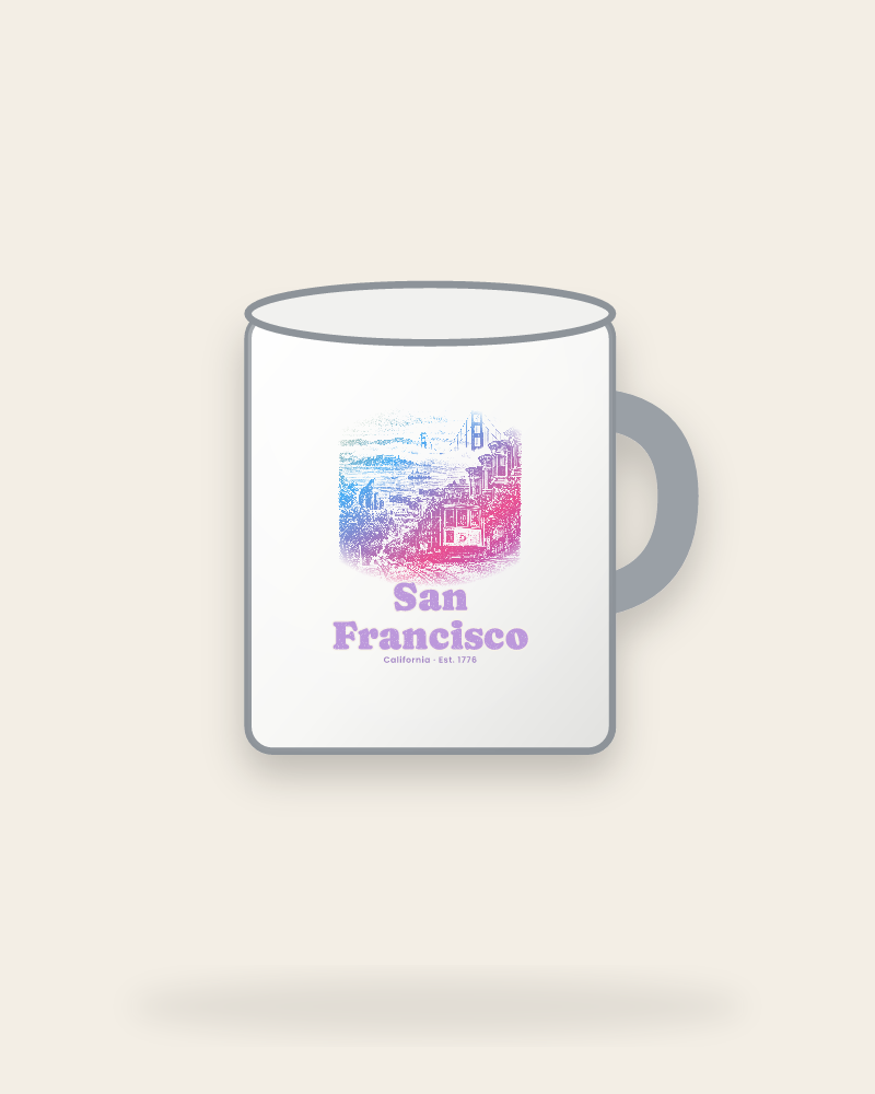 San Francisco Cable Car Hill Enamel Camp Mug