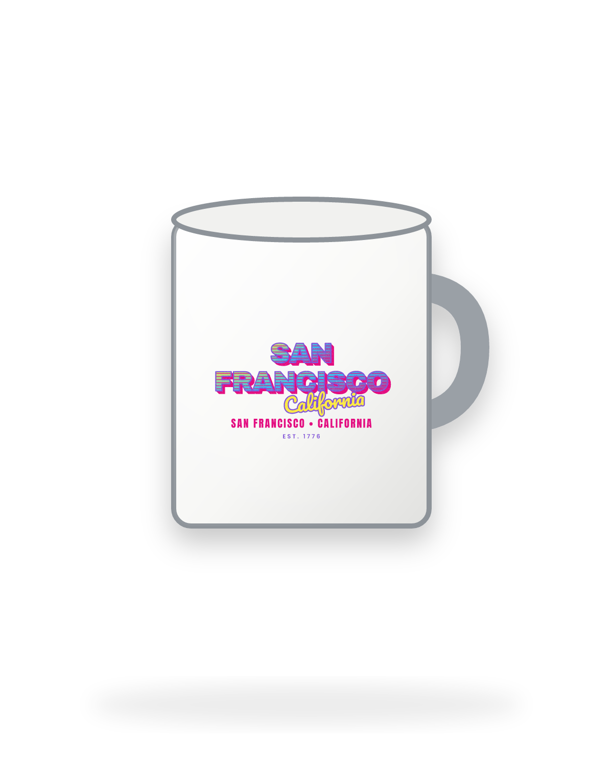 San Francisco Music TV Enamel Camp Mug in White