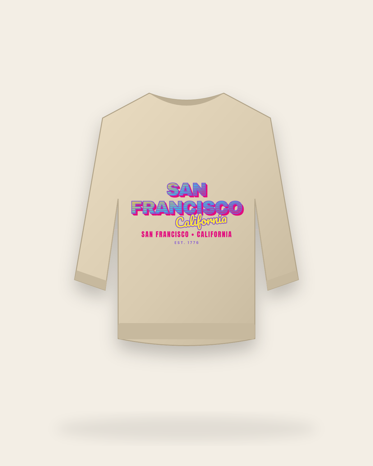 San Francisco Music TV Crewneck Sweatshirt in Sand