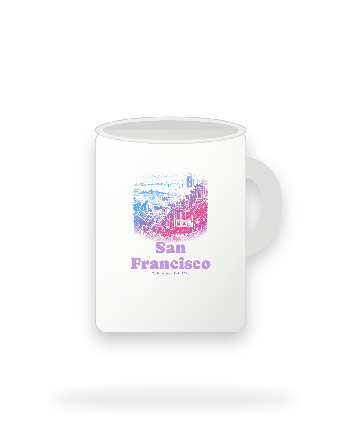 San Francisco Cable Car Hill Ceramic Mug 15oz in White