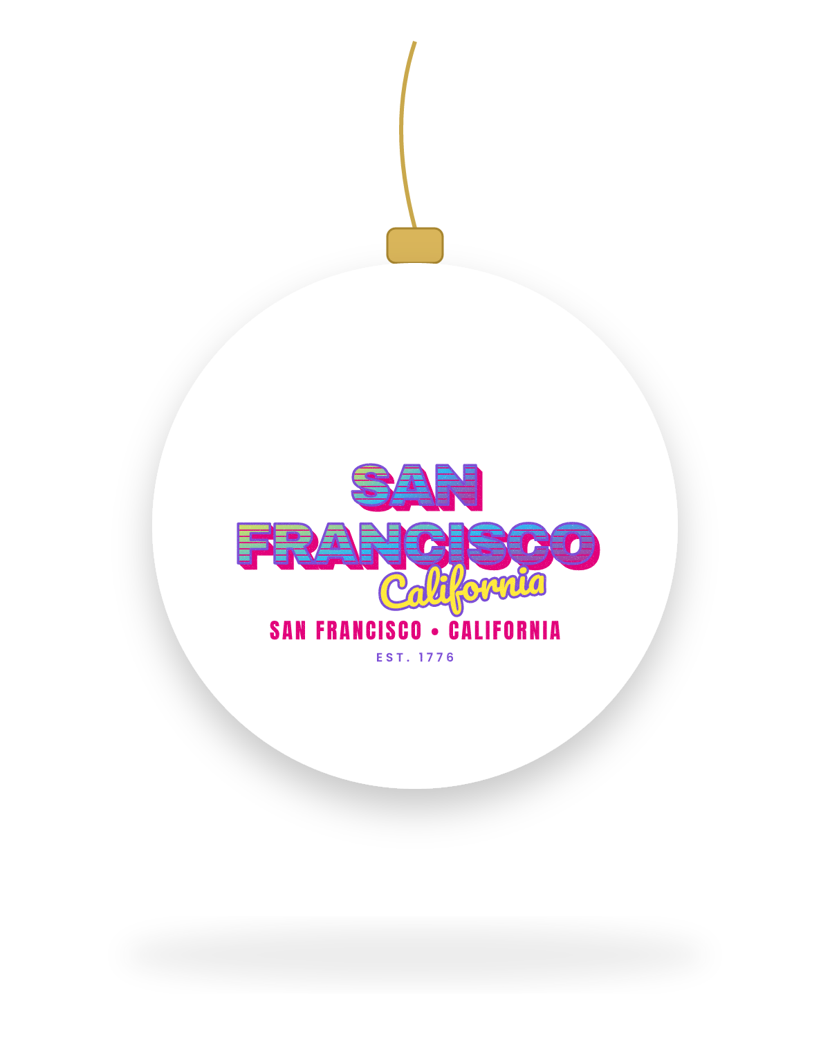 San Francisco Music TV Ceramic Ornament in White
