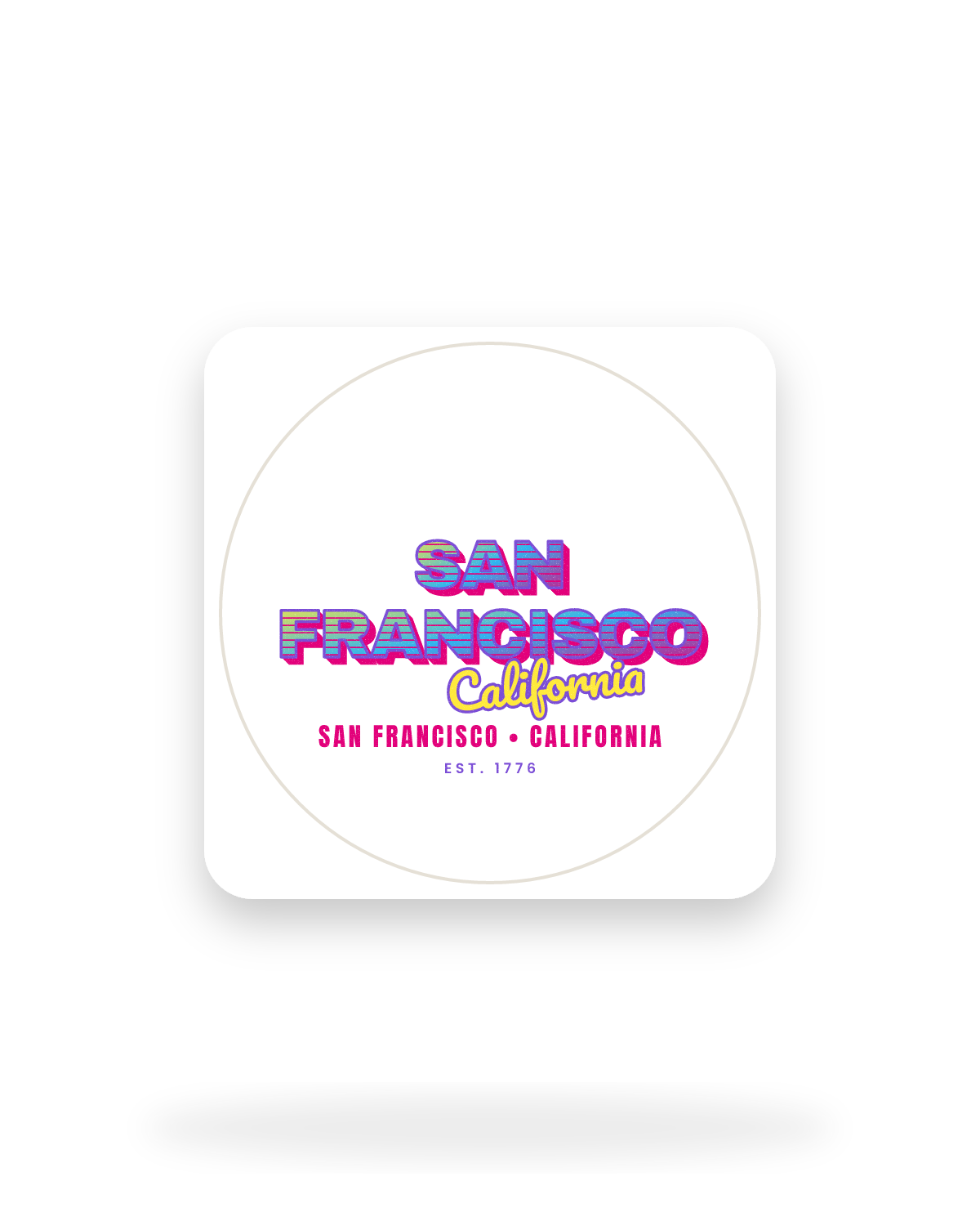 San Francisco Music TV Kiss-Cut Sticker in White