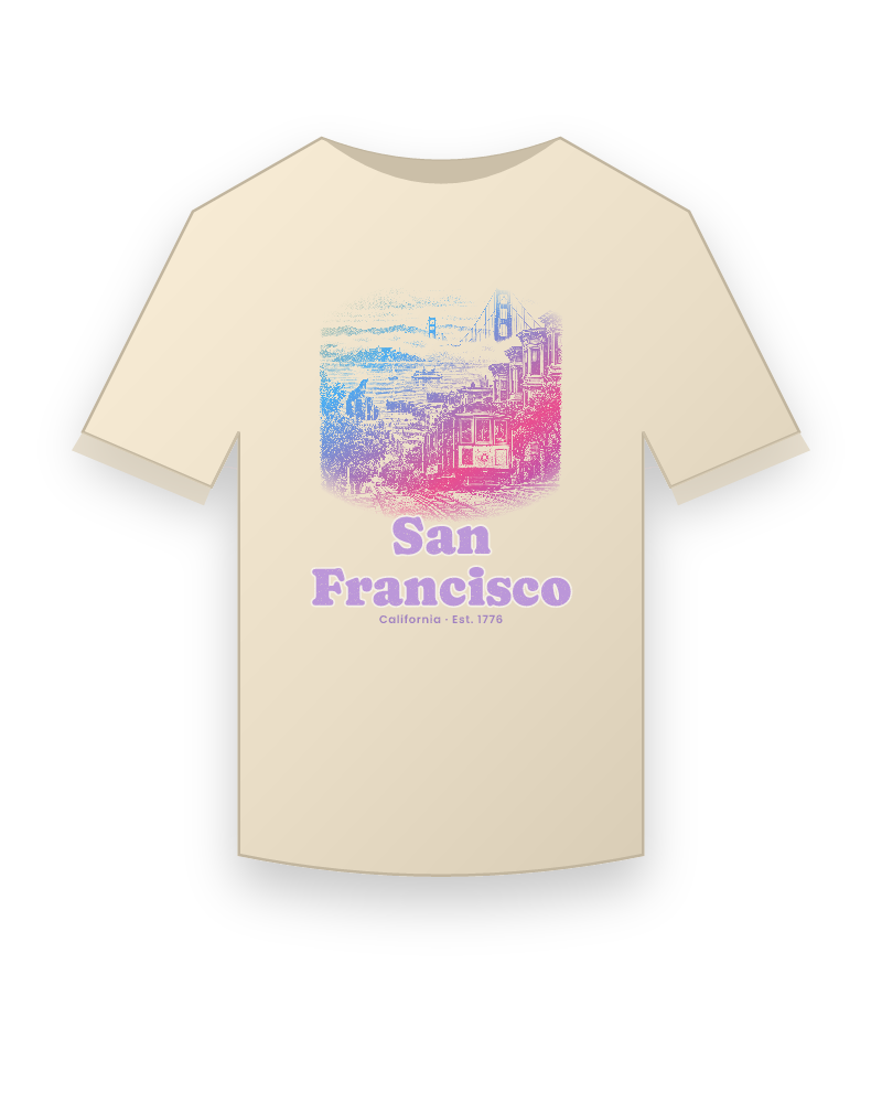 San Francisco Cable Car Hill Organic Cotton Tee