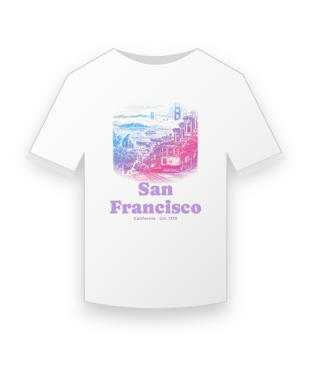 San Francisco Cable Car Hill Youth Tee in White