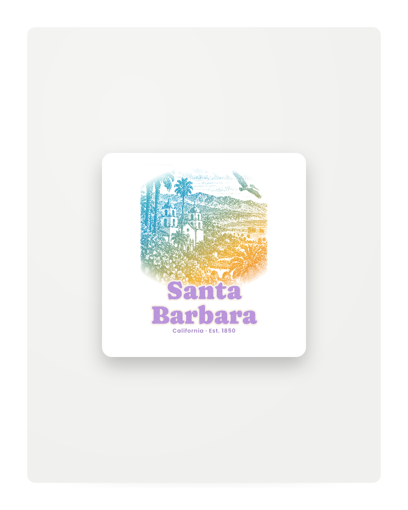 Santa Barbara Mission & Palms Fridge Magnet