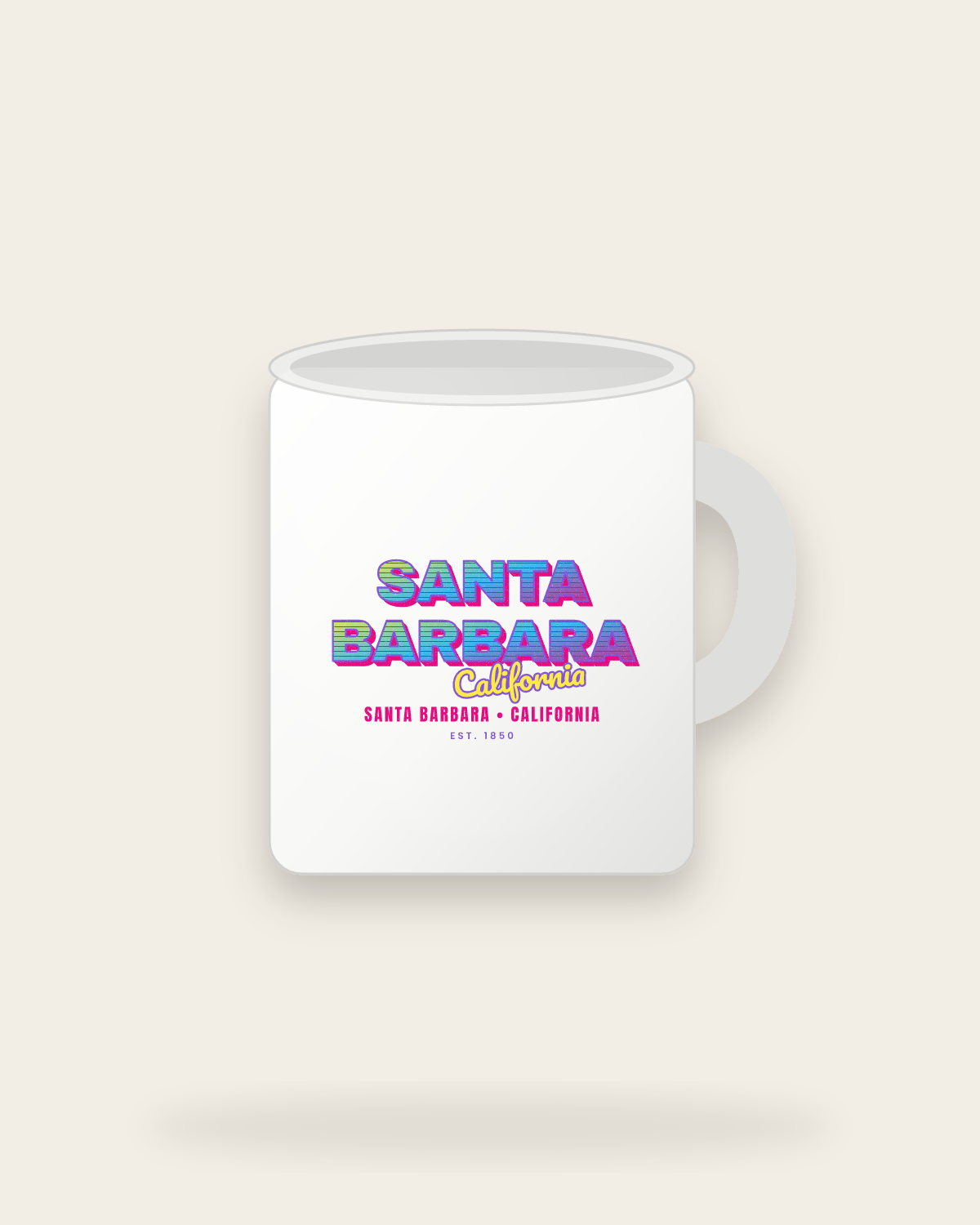 Santa Barbara Music TV Ceramic Mug 11oz in White