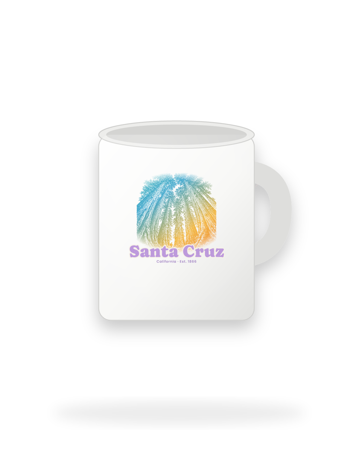 Santa Cruz Redwood Cathedral Ceramic Mug 11oz in White