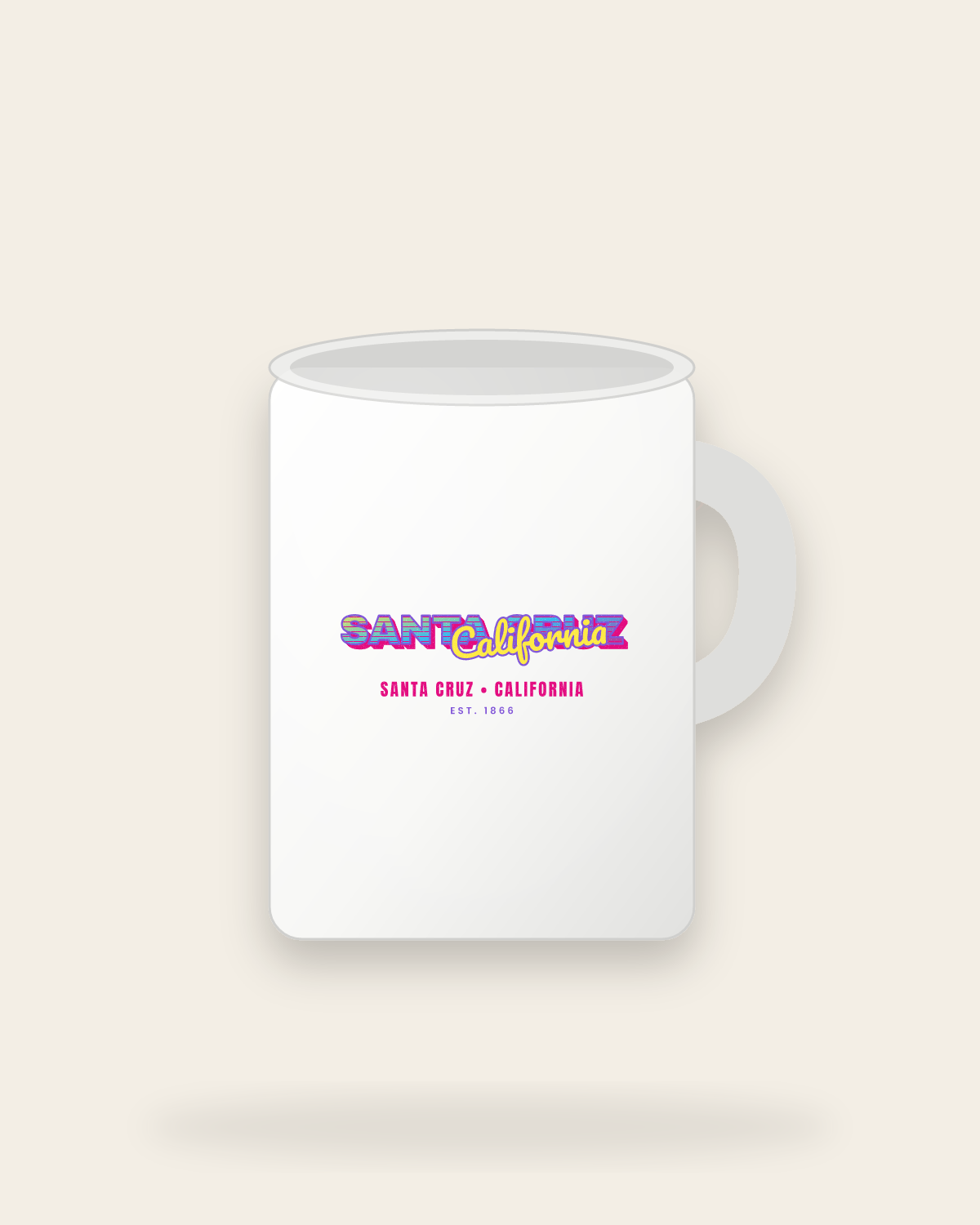 Santa Cruz Music TV Ceramic Mug 15oz in White