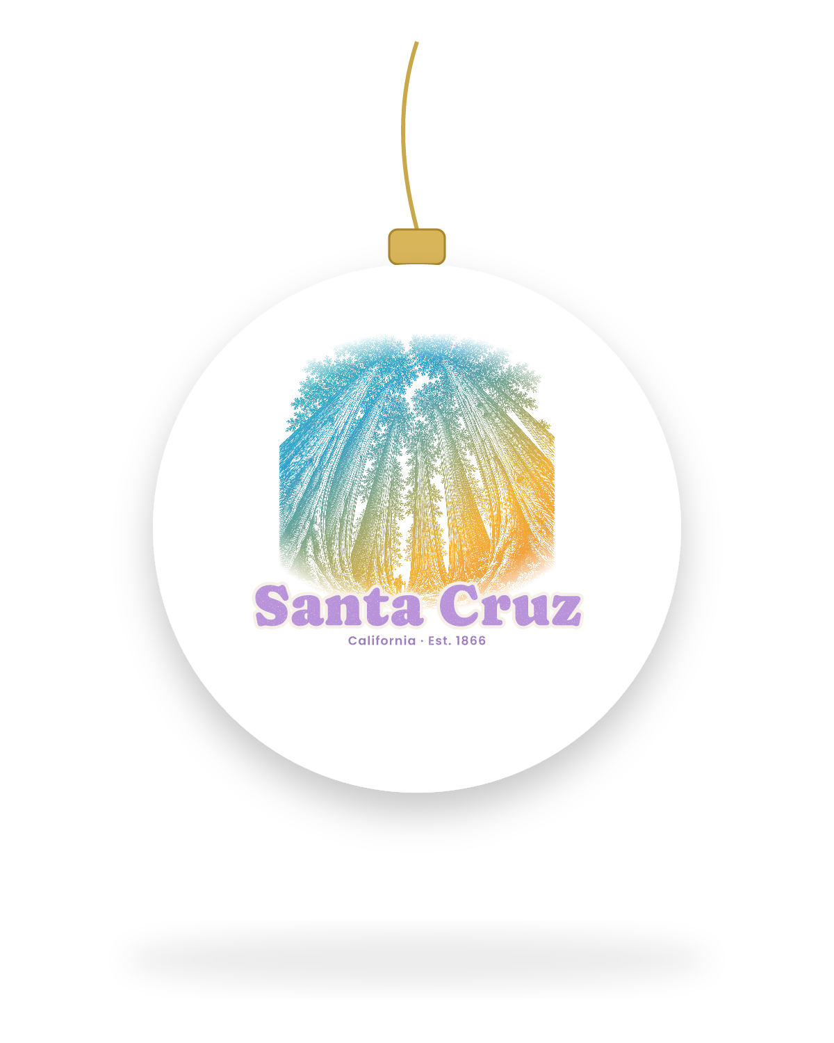 Santa Cruz Redwood Cathedral Ceramic Ornament in White