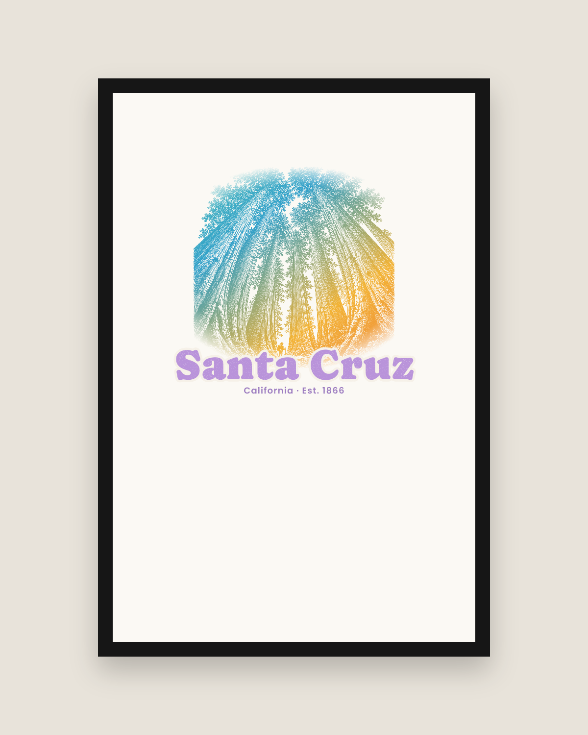 Santa Cruz Redwood Cathedral Matte Poster in White