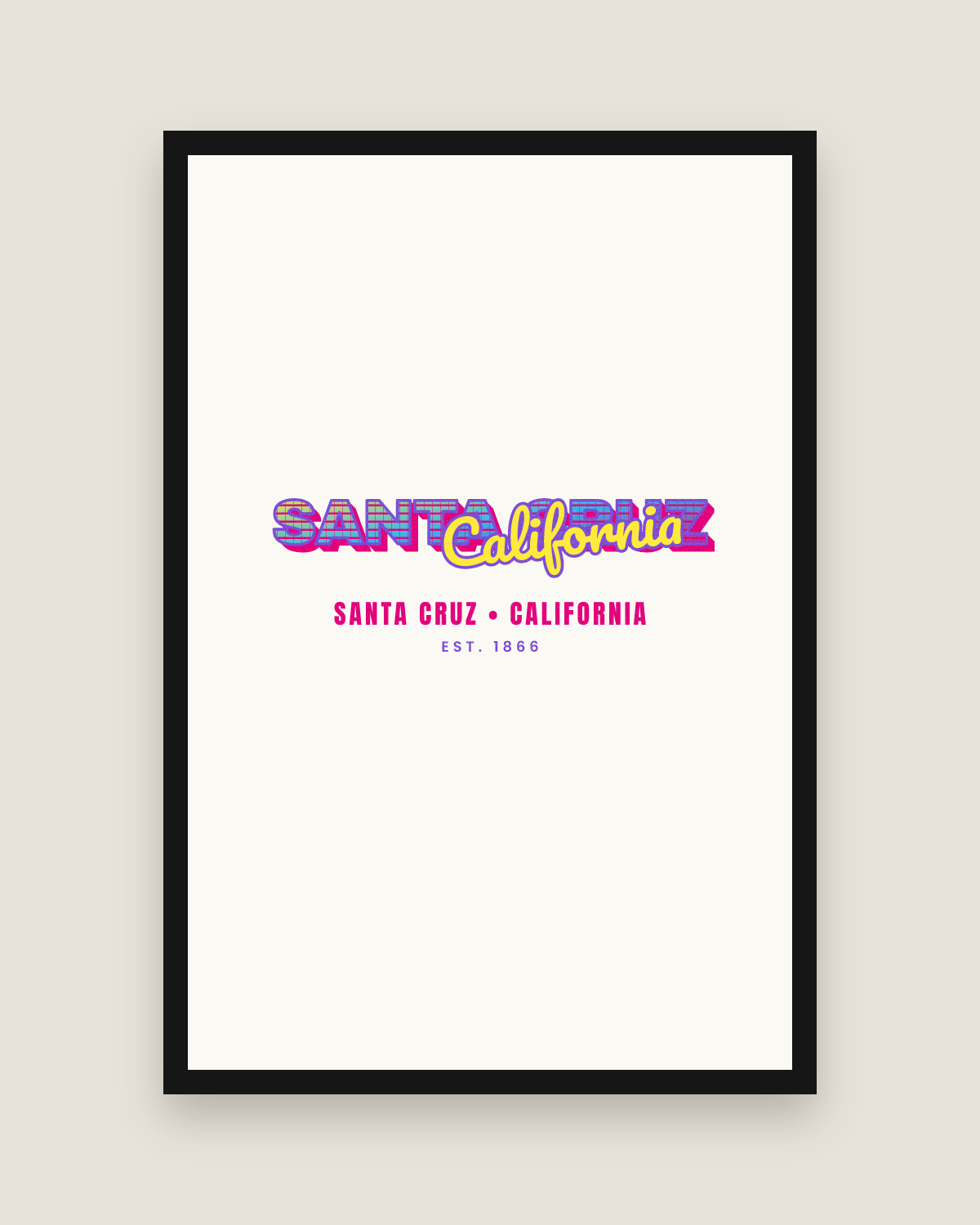 Santa Cruz Music TV Matte Poster in White