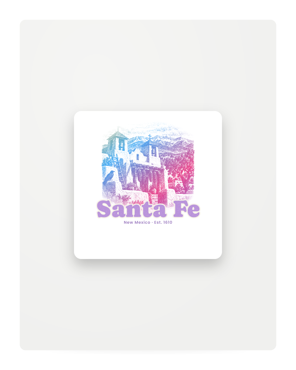 Santa Fe Adobe Church Fridge Magnet in White