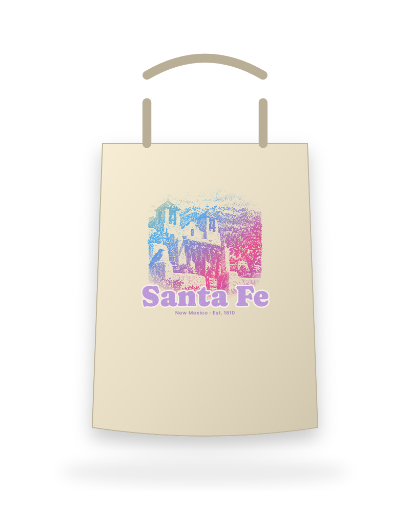 Santa Fe Adobe Church Canvas Tote