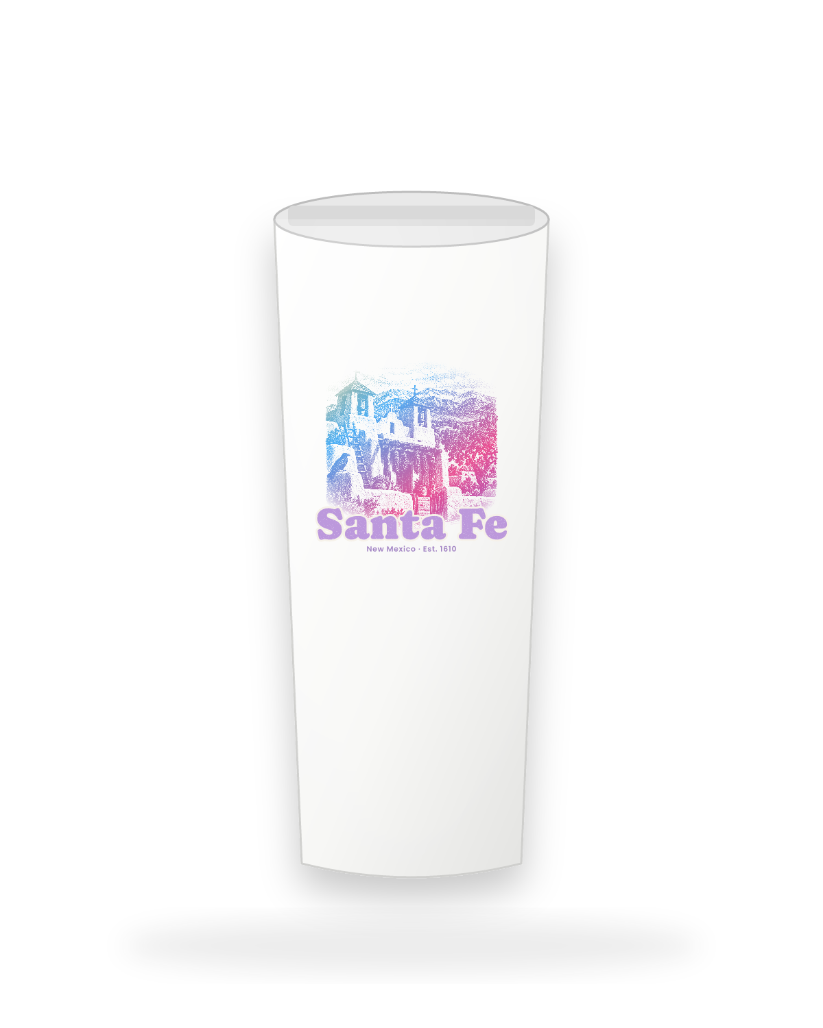 Santa Fe Adobe Church Insulated Tumbler 20oz in White